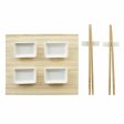 Sushi Set DKD Home Decor Metal Bamboo White Natural Oriental 30 x 40 cm 28 x 22 x 2,5 cm (9 Pieces) Hot on Sale