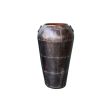 Vase Romimex Black Metal 55 x 102 x 55 cm For Sale