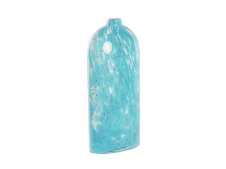 Vase DKD Home Decor Blue Crystal Mediterranean 12,5 x 6,5 x 28 cm For Cheap