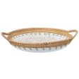 Tray Alexandra House Living Multicolour Rattan Mother of pearl Circular 40 x 5 x 33 cm Hot on Sale