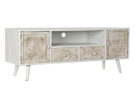 TV furniture DKD Home Decor White Beige 136 x 40,5 x 52 cm Hot on Sale