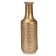 Vase Golden Metal 14 x 46 x 14 cm (4 Units) With relief For Cheap