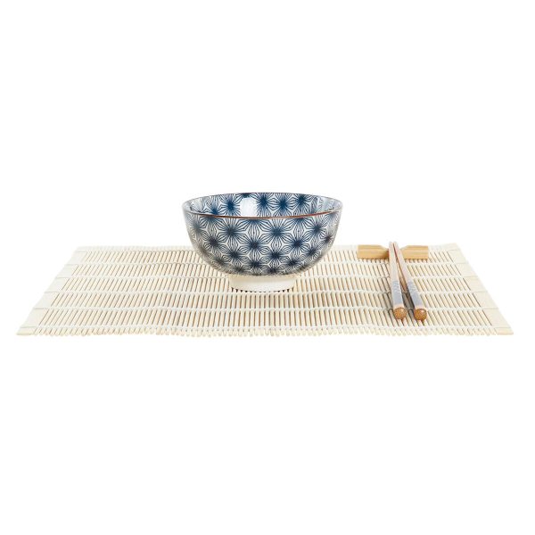 Sushi Set DKD Home Decor 14,5 x 14,5 x 31 cm Blue Stoneware Oriental (16 Pieces) Online