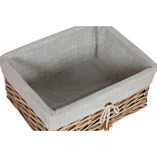 Basket set Home ESPRIT Beige Natural wicker 47 x 35 x 55 cm 5 Pieces Fashion