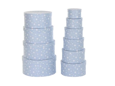 Set of Stackable Organising Boxes DKD Home Decor Circular Stars Children s Cardboard Online now