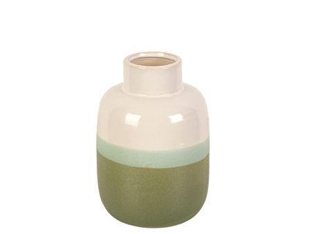 Vase Romimex Green Cream Ceramic 14 x 20 x 14 cm For Cheap