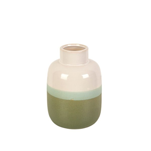 Vase Romimex Green Cream Ceramic 14 x 20 x 14 cm For Cheap