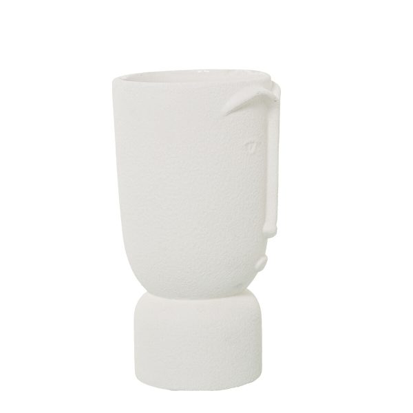 Vase Alexandra House Living Ecru Ceramic Face 13 x 13 x 25 cm Online now