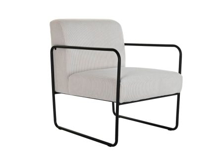 Armchair DKD Home Decor Black Polyester White Iron (64 x 74 x 79 cm) Discount