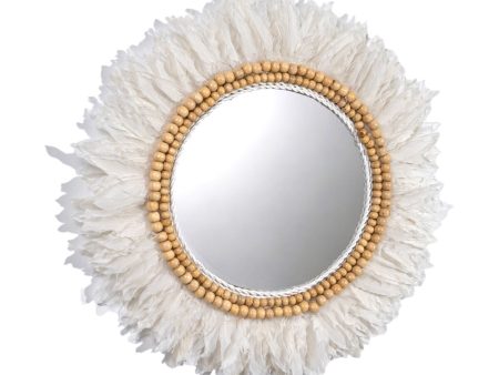 Wall mirror Romimex White Feathers 60 x 3 x 60 cm Circular Cheap