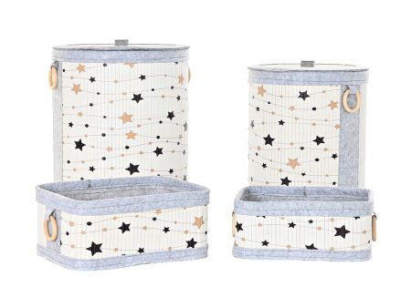 Basket set DKD Home Decor Stars Bamboo 36 x 36 x 50 cm (4 pcs) Online