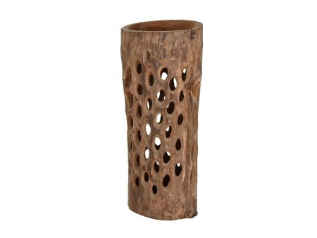 Vase Home ESPRIT Natural Teak 30 x 30 x 75 cm 30 x 31 x 76,5 cm For Cheap