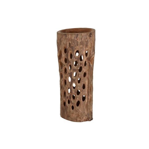 Vase Home ESPRIT Natural Teak 30 x 30 x 75 cm 30 x 31 x 76,5 cm For Cheap