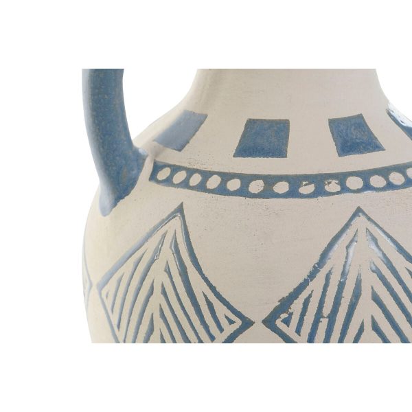 Vase Home ESPRIT Blue Beige Ceramic Mediterranean 15 x 15 x 25 cm Sale