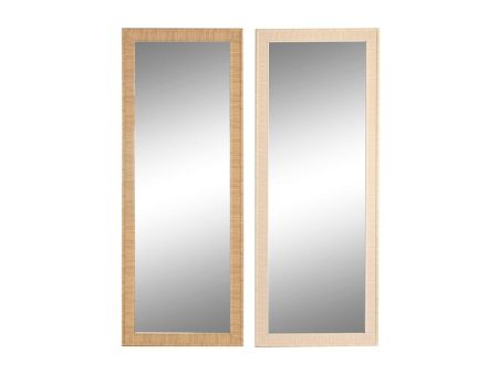 Wall mirror Home ESPRIT Brown Natural Scandi 74 X 2 X 194 cm (2 Units) on Sale