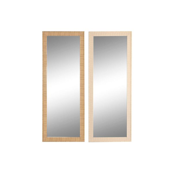 Wall mirror Home ESPRIT Brown Natural Scandi 74 X 2 X 194 cm (2 Units) on Sale