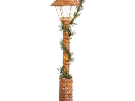 Street lamp Green Natural Metal Natural Fibre 20 x 20 x 90 cm Sale