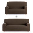 Sofa cover set Eysa TROYA Brown 70 x 110 x 210 cm 2 Pieces Supply