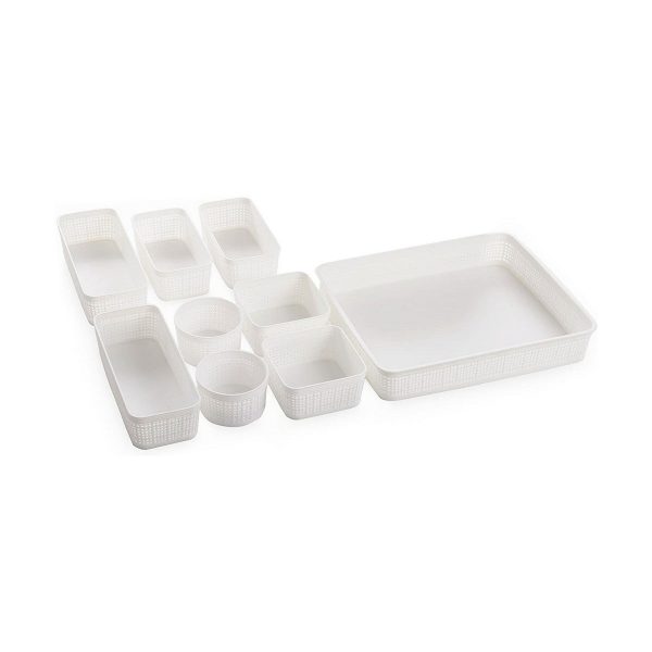 Basket set Dem Plastic 9 Pieces (34 x 28 x 6 cm) For Cheap