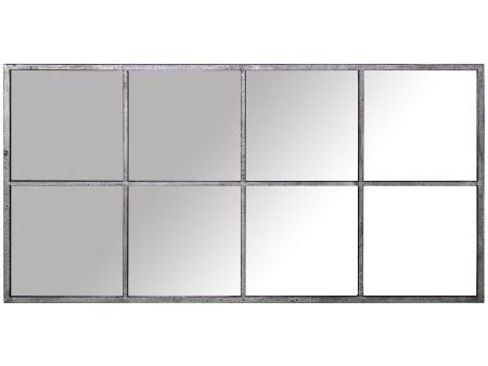 Wall mirror Alexandra House Living Black Silver Window Rectangular on Sale