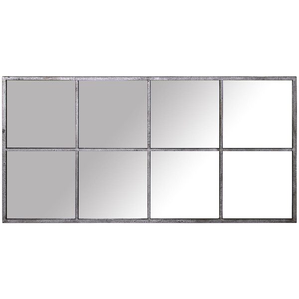 Wall mirror Alexandra House Living Black Silver Window Rectangular on Sale