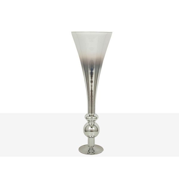 Vase Alexandra House Living Transparent Silver Glass 25 x 80 x 25 cm Supply