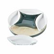 Appetizer Set DKD Home Decor Wood 22 x 22 x 1 cm Sheets Green Stoneware Fashion