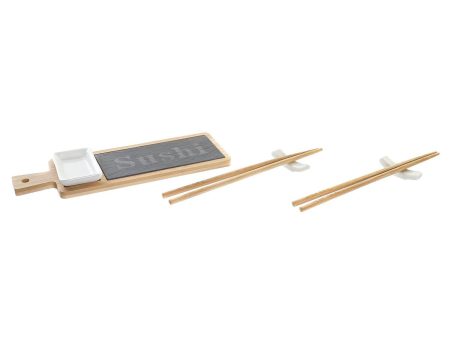 Sushi Set DKD Home Decor Bamboo Board Natural Oriental 28 x 9 x 2 cm (3 Pieces) (6 Pieces) Fashion