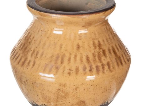 Vase Brown Ceramic 13 x 13 x 11,5 cm For Sale