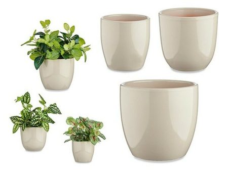 Set of pots Grey Clay (3 Pieces) (22,5 x 18,5 x 22,5 cm) Hot on Sale