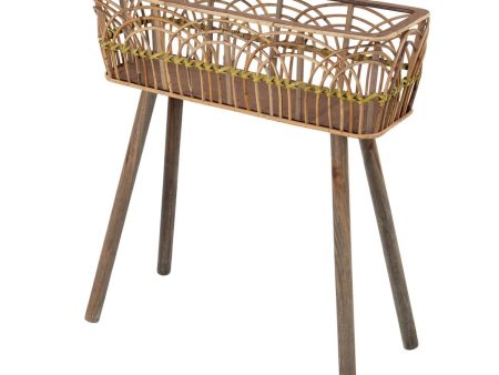 Planter 60 x 21 x 68 cm Natural Wood Bamboo Supply