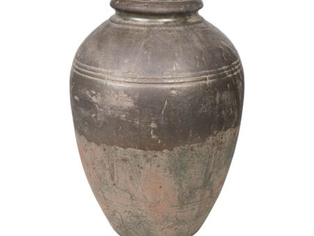 Vase Romimex Brown Grey Terracotta Aged finish 25 x 34 x 25 cm Online now