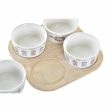 Appetizer Set DKD Home Decor Blue Natural Bamboo Stoneware Mediterranean 19,7 x 19,7 x 1 cm (5 pcs) on Sale